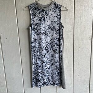 McQ‎ by Alexander McQueen Silk Tank Dress Blue Abstract Splatter Print Size S